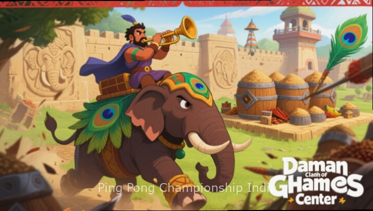 Ping Pong Championship India - Official Tournament Ping Pong Championship India game screenshot showing two players competing in a tournament with Indian audience